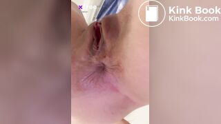 girl pushes large turd out her tiny asshole