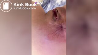 girl pushes large turd out her tiny asshole