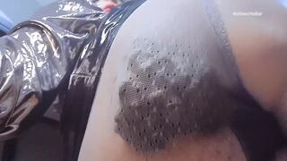 Huge load in thin grey panties