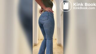 Big poop in her blue jeans