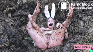 Dirty girl in manure