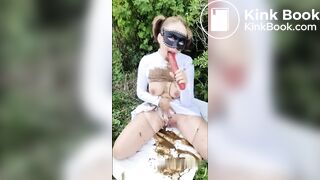 Outdoor scat and vomit, eating shit and puking it back