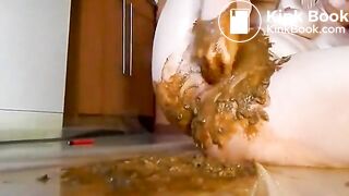 Shit on her pussy - very dirty