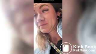 Girl take a long shit on a public bathroom