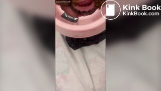 Toilet slave gets shit in his mouth