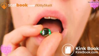 Pica fetish eating and shitting glass marbles