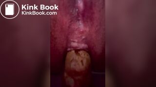 Closeup of A long thick noisy shit from milf