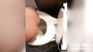 Girl takes a big shit on toilet - video 8
