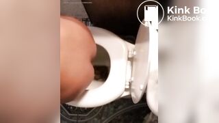Girl takes a big shit on toilet - video 8