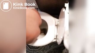 Girl takes a big shit on toilet - video 8