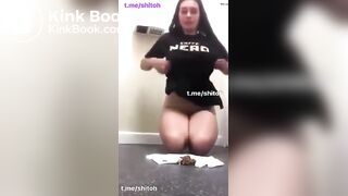 Nasty Girl eats shit for the first time