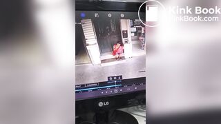 Girl shit in front of a Store