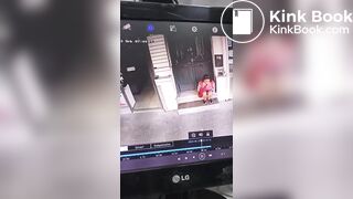 Girl shit in front of a Store