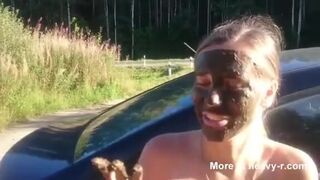 SHIT FACED ON THE SIDE OF THE ROAD