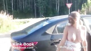 SHIT FACED ON THE SIDE OF THE ROAD