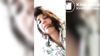 Sabrina pooping on toilet - video 2