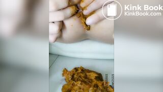 Chinese girl spread asshole scat