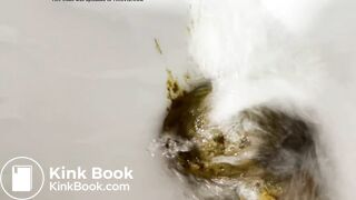 Sexy poop in red dress and satin panties