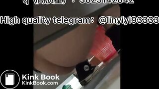 Beautiful girl poops in the toilet