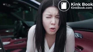 Korean girls poop outside car