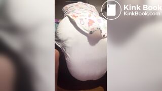 Black girl pushes out a nice mess in diaper