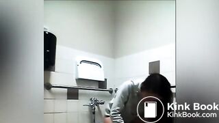 Sexy girl has pooping in public