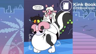 Noelle's diapered piggyback ride accident