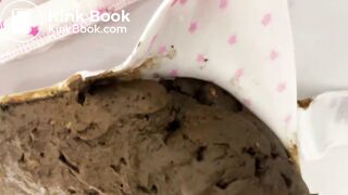 Big poop in tight spotted panties