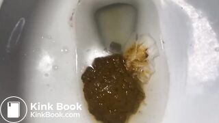 Ebony shitting in toilet - video 2
