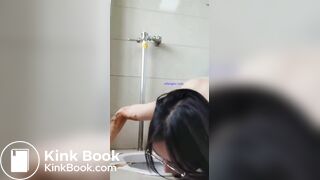 Asian Scat Play In Public Bathroom