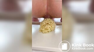 Serving noodles from asshole