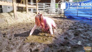 Shiny In Cow Dung - orgasm in shit and latex