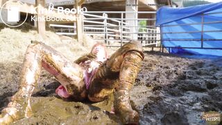 Shiny In Cow Dung - orgasm in shit and latex