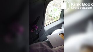 French girl pooping in her car live