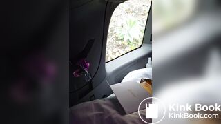 French girl pooping in her car live