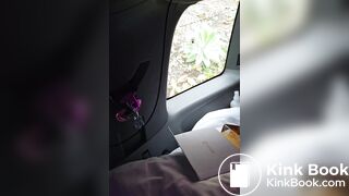 French girl pooping in her car live