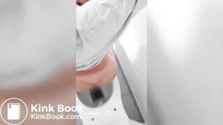 French girl pooping on toilet