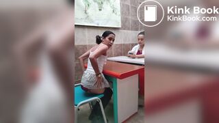 Pooped her panties infront of another woman