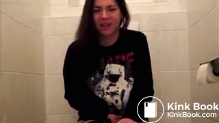 Pooping girl on toilet