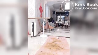 Chinese pretty girl enema