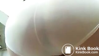 Retro Sexy Hot Blonde Girl Huge Wet White Panty Poop