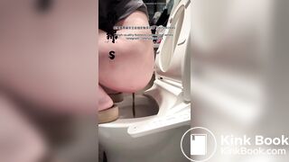 Girl pooping in toilet 016