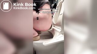 Girl pooping in toilet 016
