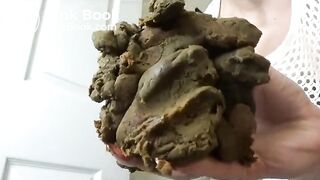 Beautiful girl fills her pants and the reveals her full