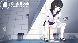 Japanese School Anime girl pooping - 美波Minami