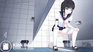 Japanese School Anime girl pooping - 美波Minami