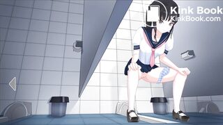 Japanese School Anime girl pooping - 美波Minami