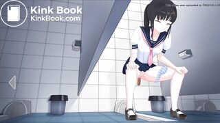 Japanese School Anime girl pooping - 美波Minami