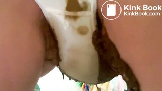 Big sloppy poop in white panties