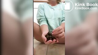 Hot girl shitting on the floor - video 14